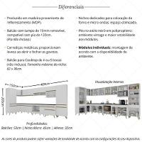 Armário De Cozinha Modulada Completa Canto 409cm Com Balcão Veneza Multimóveis Mp2303 Branco-dourado - 5