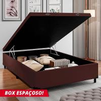 Cama Box Com Baú Casal 1,38m Com 41cm De Altura Prince Suede Marrom Marrom - 2