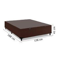 Cama Box Com Baú Casal 1,38m Com 41cm De Altura Prince Suede Marrom Marrom - 3
