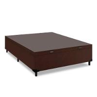 Cama Box Com Baú Casal 1,38m Com 41cm De Altura Prince Suede Marrom Marrom