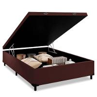 Cama Box Com Baú Casal 1,38m Com 41cm De Altura Prince Suede Marrom Marrom - 5