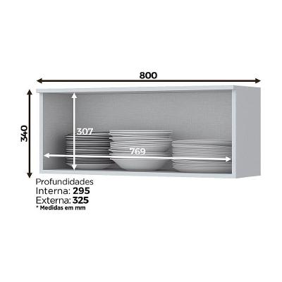 Armário De Cozinha Henn Americana 1 Porta Basculante 80 Cm Branco