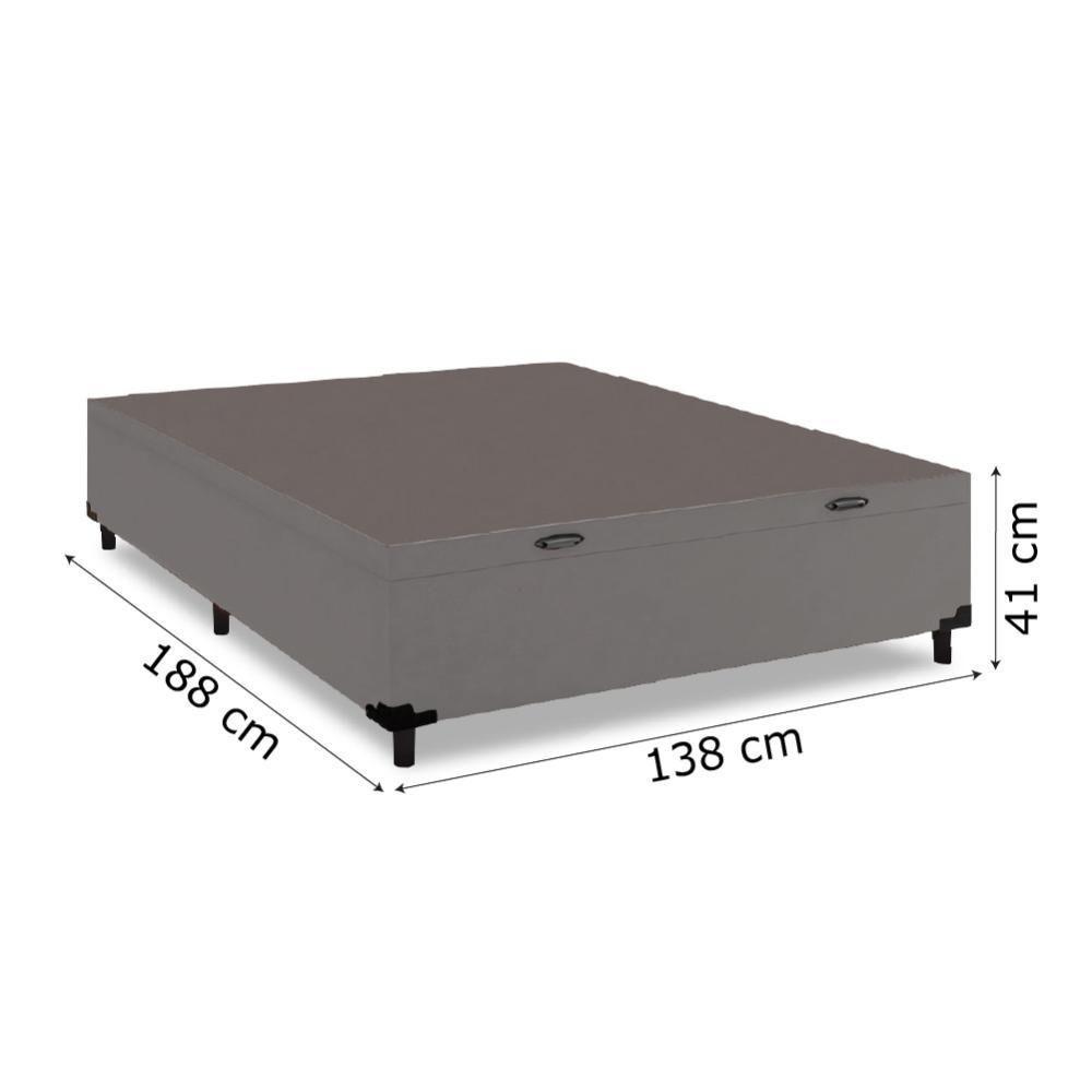 Cama Box Com Baú Casal Cinza - 5