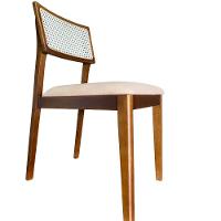 Cadeira élise Madeira Maciça Linho Ou Boucle 2 Peças - Élpis Móveis Linho Bege Imbuia - 1