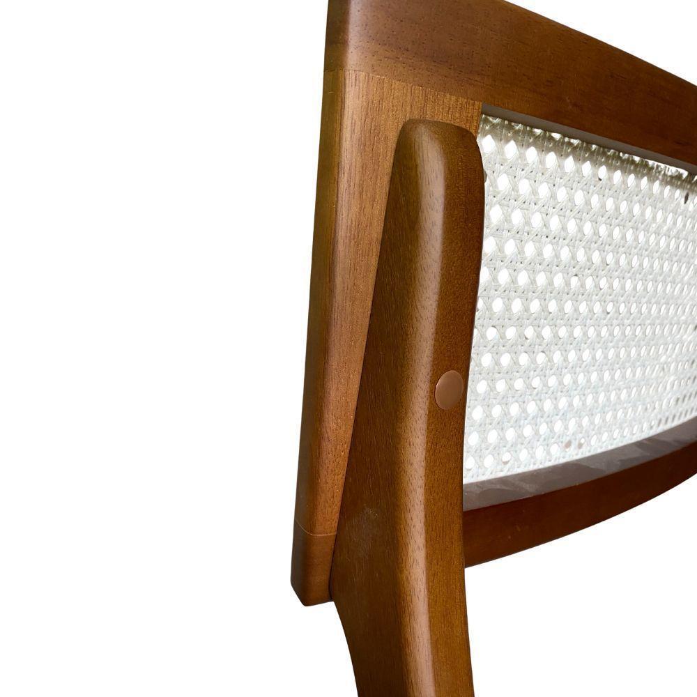 Cadeira élise Madeira Maciça Linho Ou Boucle 2 Peças - Élpis Móveis Boucle Bege Nogueira - 3