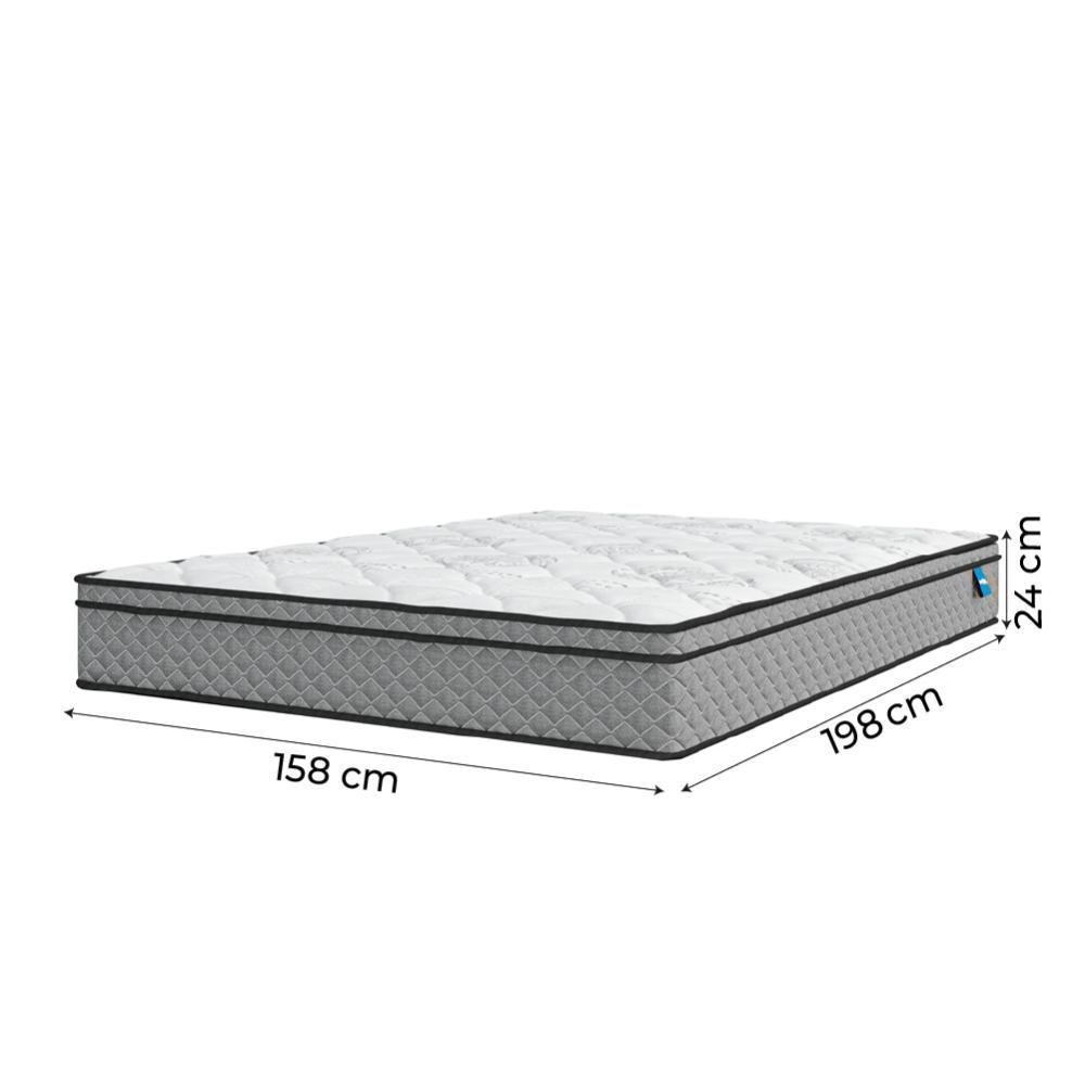 Cama Box Casal Queen Colchão Molas Ensacadas 158x198x62cm Cinza/branco Umaflex - Suporta 120kg - 4