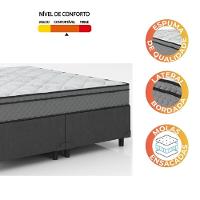 Cama Box Casal Queen Colchão Molas Ensacadas 158x198x62cm Cinza/branco Umaflex - Suporta 120kg - 7