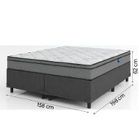 Cama Box Casal Queen Colchão Molas Ensacadas 158x198x62cm Cinza/branco Umaflex - Suporta 120kg - 13