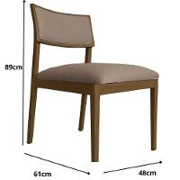 Cadeira Siena Madeira Maciça Com Estofado Em Tecido 2 Peças - Élpis Móveis Linho Chocolate Imbuia - 2