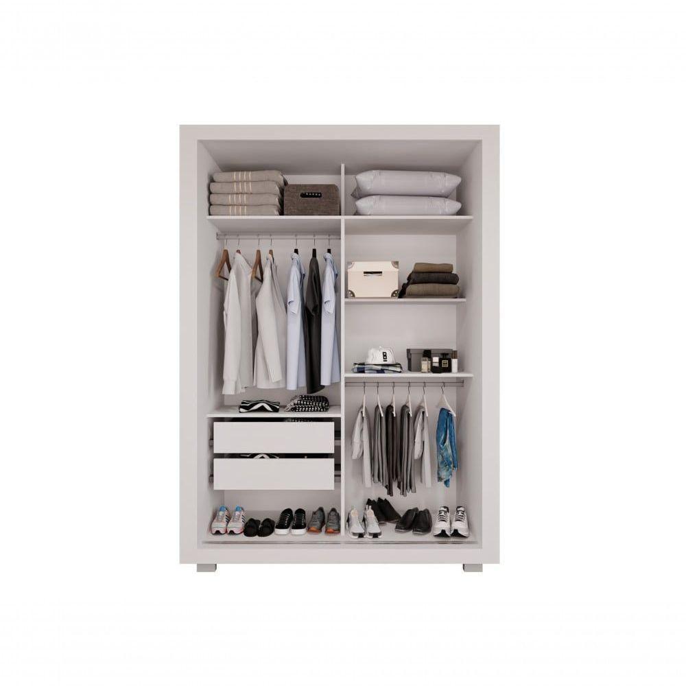 Guarda Roupa 2 Portas 2 Gavetas Panamá Salleto Branco - 2