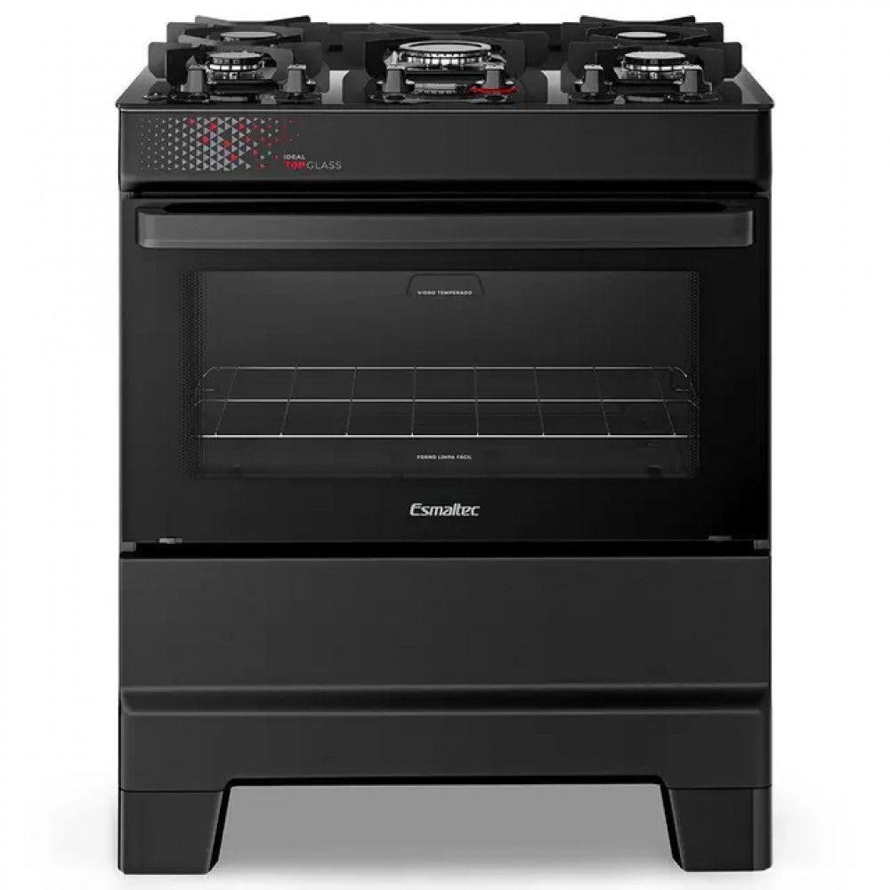 Fogão Esmaltec Ideal Top Glass 5 Bocas T5VAP 5126 Acendimento Automático Preto Bivolt - 2