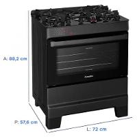 Fogão Esmaltec Ideal Top Glass 5 Bocas T5VAP 5126 Acendimento Automático Preto Bivolt - 3