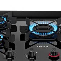 Fogão Esmaltec Ideal Top Glass 5 Bocas T5VAP 5126 Acendimento Automático Preto Bivolt - 5