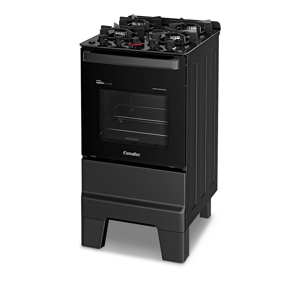 Fogão Esmaltec Ideal Master Glass 4 Bocas T4VFP 4127 Acendimento Automático Preto Bivolt - 3