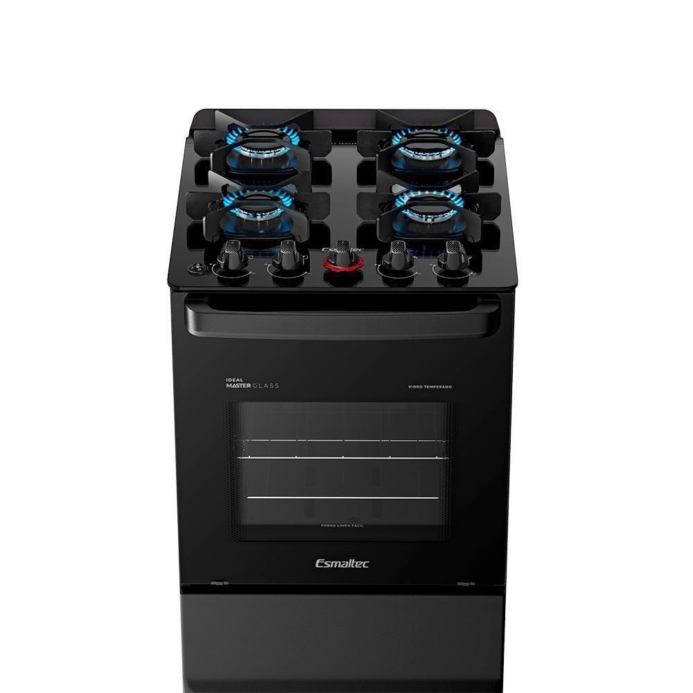 Fogão Esmaltec Ideal Master Glass 4 Bocas T4VFP 4127 Acendimento Automático Preto Bivolt - 5