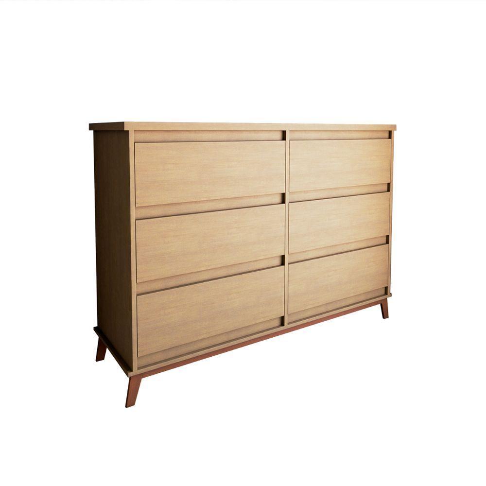 Cômoda Para Quarto Londres 6 Gavetas - Amêndoa - 5