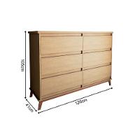 Cômoda Para Quarto Londres 6 Gavetas - Amêndoa