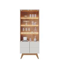 Cristaleira Noronha Off White Matte Freijó Com Aparador Para Sala Buffet Vitória Freijó Off White – Colibri - 8