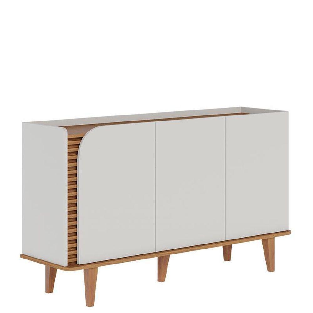 Cristaleira Noronha Off White Matte Freijó Com Aparador Buffet Jurerê Off White Matte Freijó - Colibri - 5