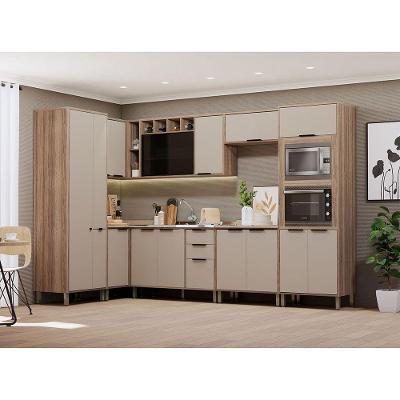 Cozinha Modulada Completa 8 Peças Com Espaço Para Forno E Mi Vanilla-beige
