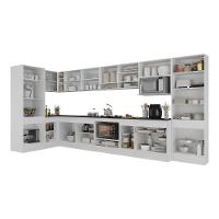 Cozinha Modulada Completa Canto 409cm Com Rodapé E Balcão Para Cooktop Veneza Multimóveis Mp2304 Branco - 5