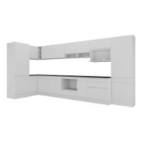 Cozinha Modulada Completa Canto 409cm Com Rodapé E Balcão Para Cooktop Veneza Multimóveis Mp2304 Branco - 8