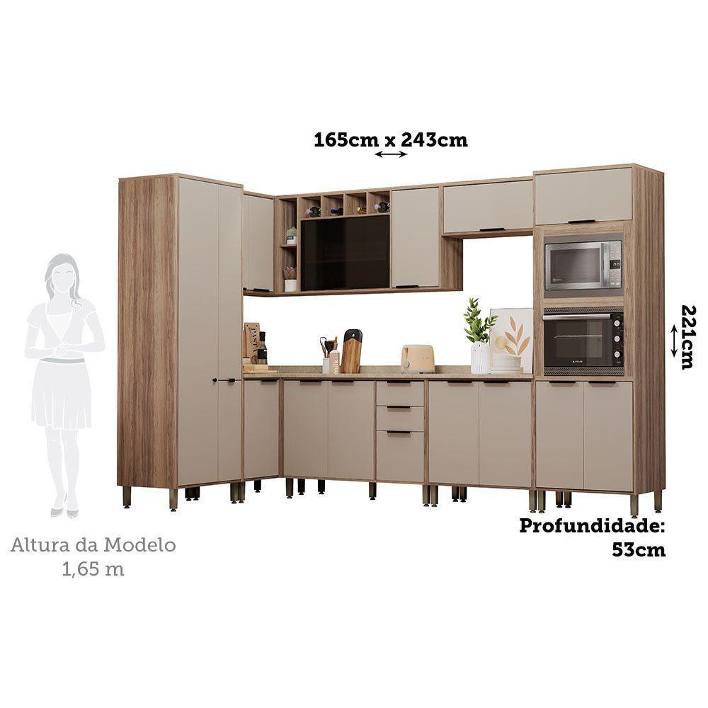 Cozinha Modulada Completa 8 Peças Com Espaço Para Forno E Mi Vanilla-beige - 2