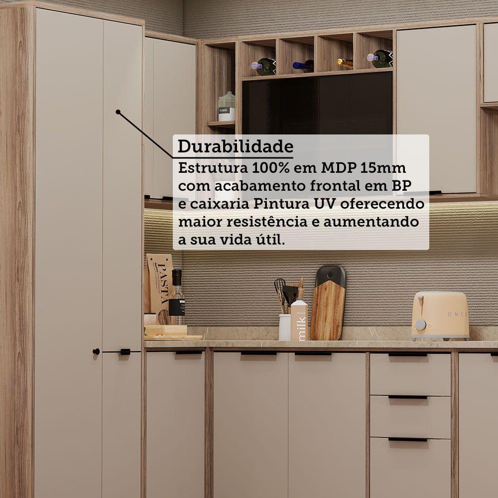 Cozinha Modulada Completa 8 Peças Com Espaço Para Forno E Mi Vanilla-beige - 3