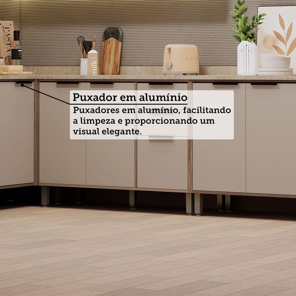 Cozinha Modulada Completa 8 Peças Com Espaço Para Forno E Mi Vanilla-beige - 5