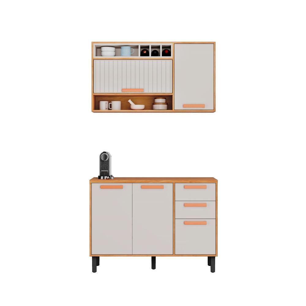 Cozinha Compacta 120cm Nápoles Off White Em Mdp Itatiaia - 1