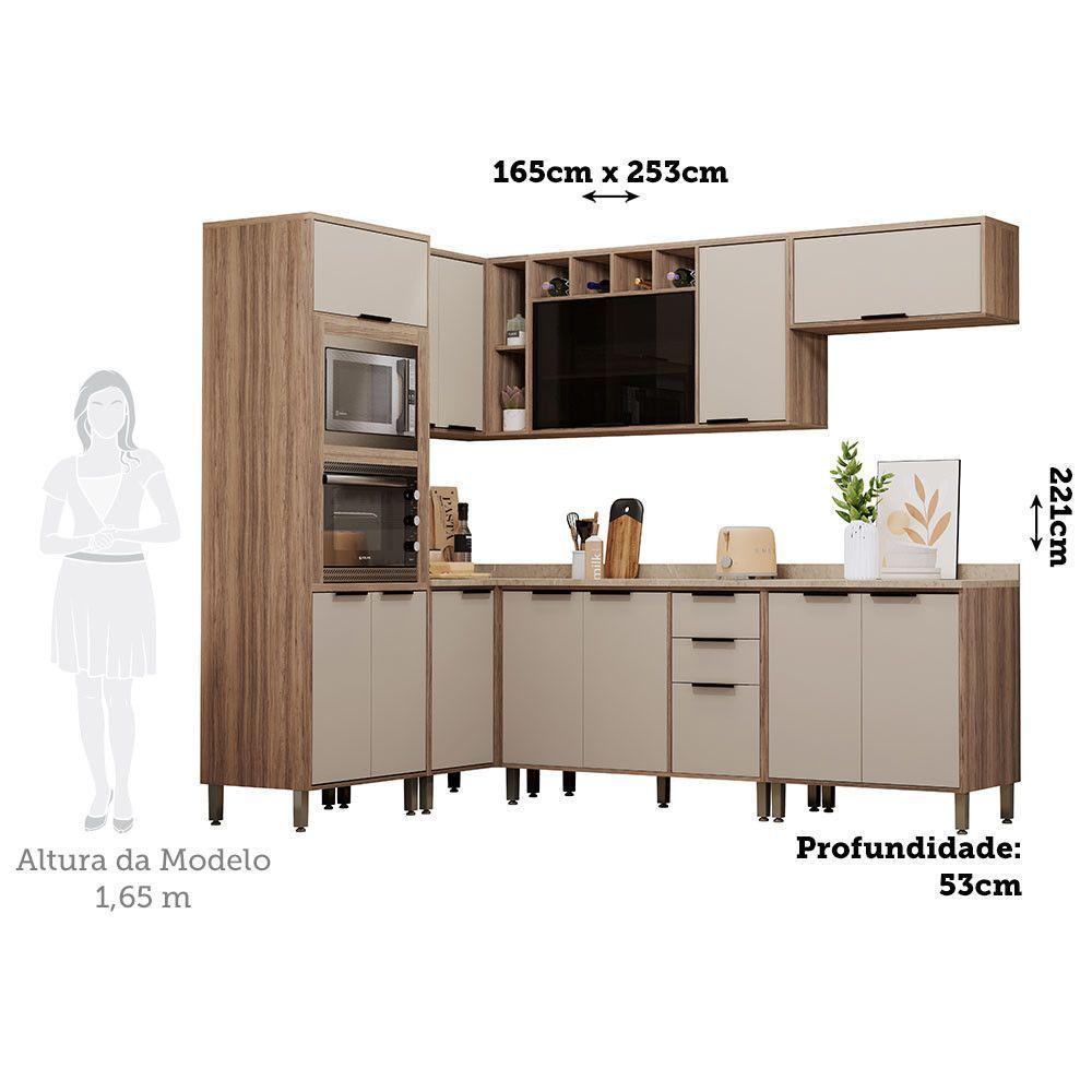Cozinha Modulada Completa 7 Peças Com Espaço Para Forno E Mi Vanilla-beige - 2