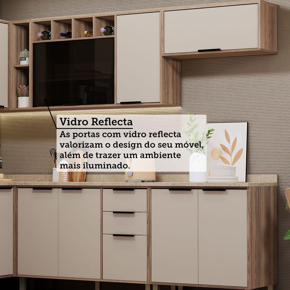 Cozinha Modulada Completa 7 Peças Com Espaço Para Forno E Mi Vanilla-beige - 7