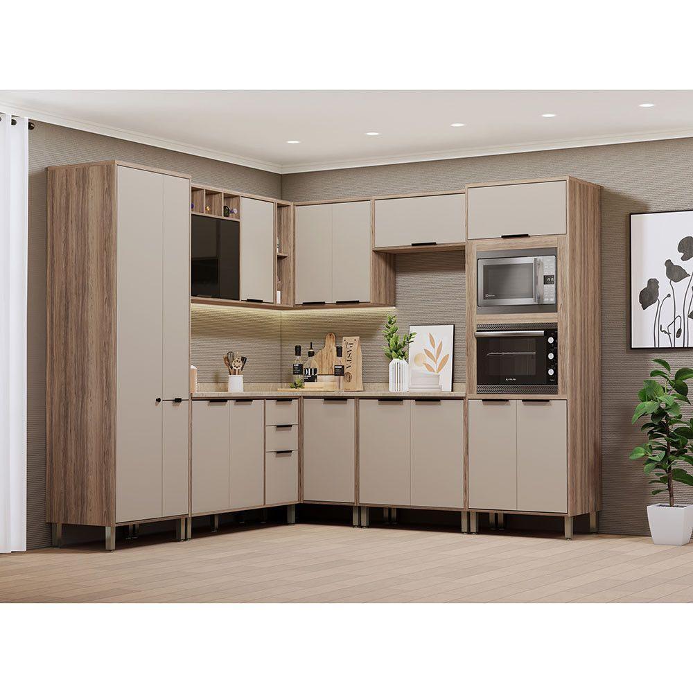 Cozinha Modulada Completa 8 Peças Com Espaço Para Forno E Mi Vanilla-beige - 1