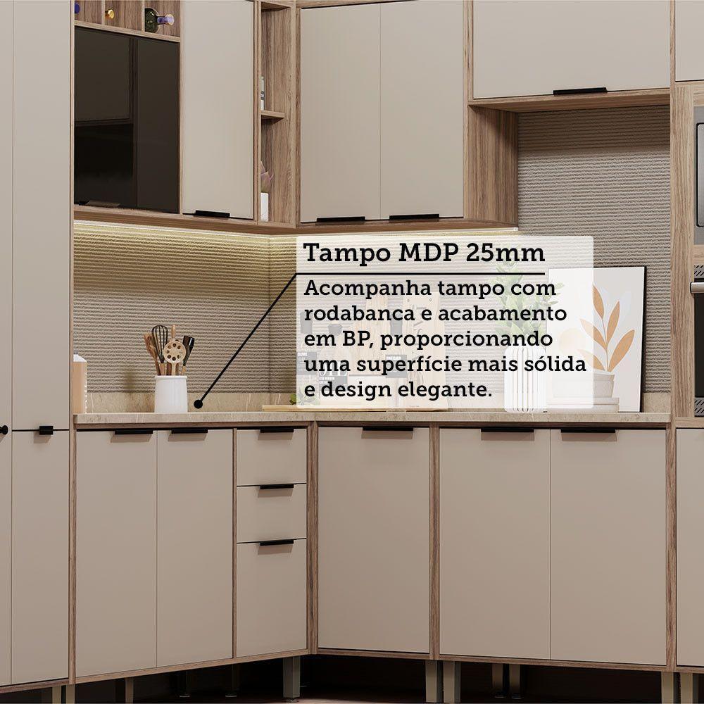 Cozinha Modulada Completa 8 Peças Com Espaço Para Forno E Mi Vanilla-beige - 6