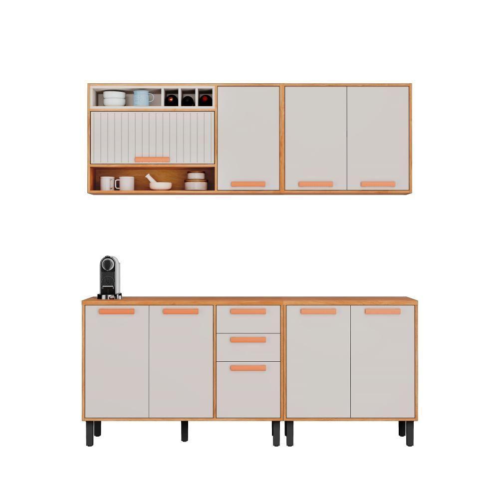 Cozinha Compacta 200cm Em Mdp Nápoles Off White Itatiaia - 1