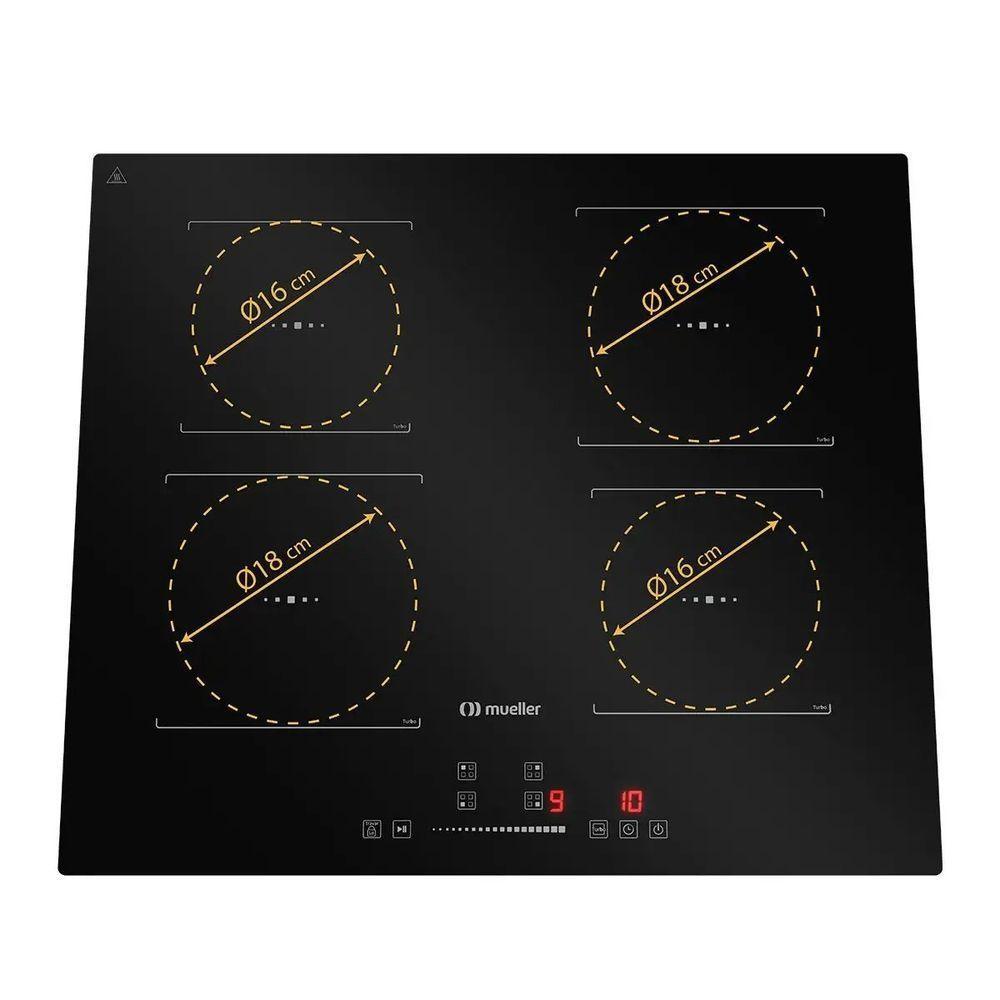 Cooktop Mueller 4 Bocas De Indução Com Turbo MCN4BK 220V - 5