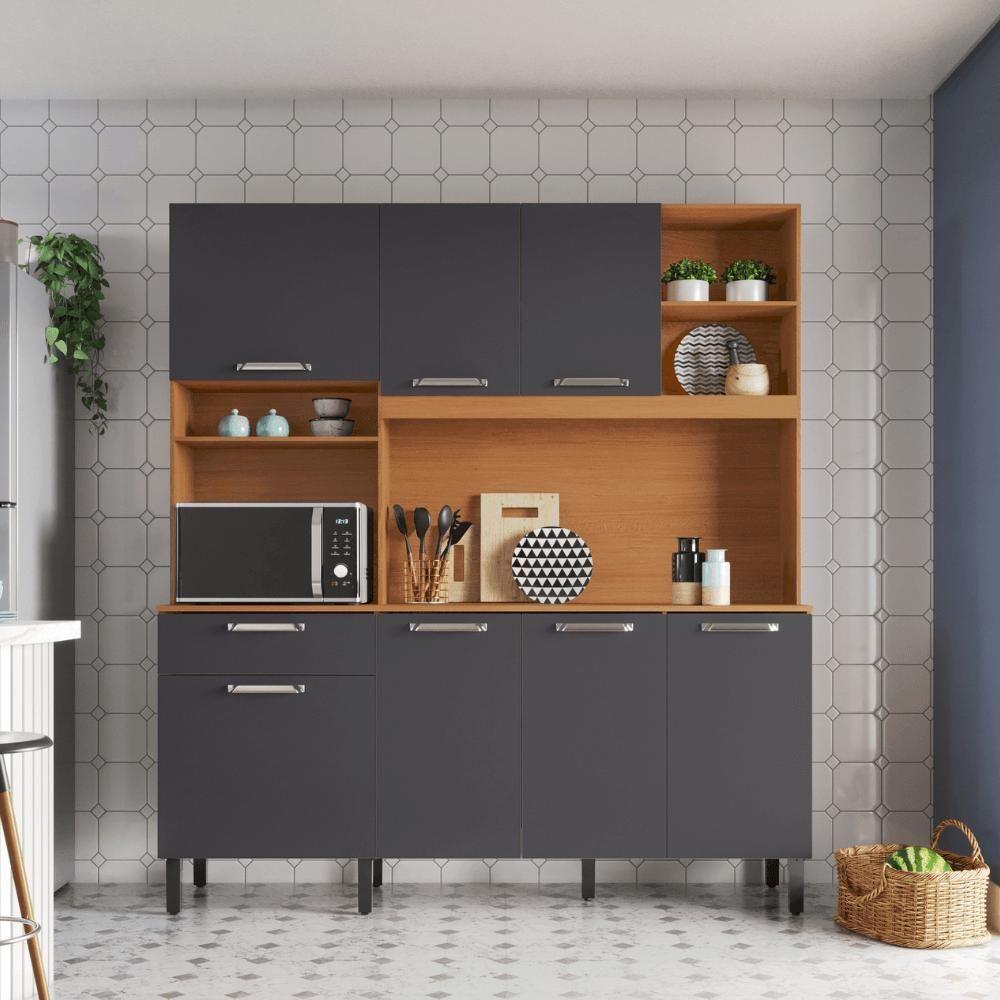 Cozinha Compacta Itatiaia Madri 180cm Em Madeira Cinamomo-grafite - 1