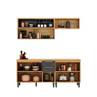 Cozinha Compacta Em Mdf New Porto Grafite 200cm Itatiaia - 2