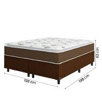 Cama Box Casal Queen Colchão Molas Ensacadas Pillow Top Martino 158X198X63Cm Marrom/Branco - 5
