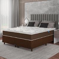 Cama Box Casal Queen Colchão Molas Ensacadas Pillow Top Martino 158X198X63Cm Marrom/Branco - 6