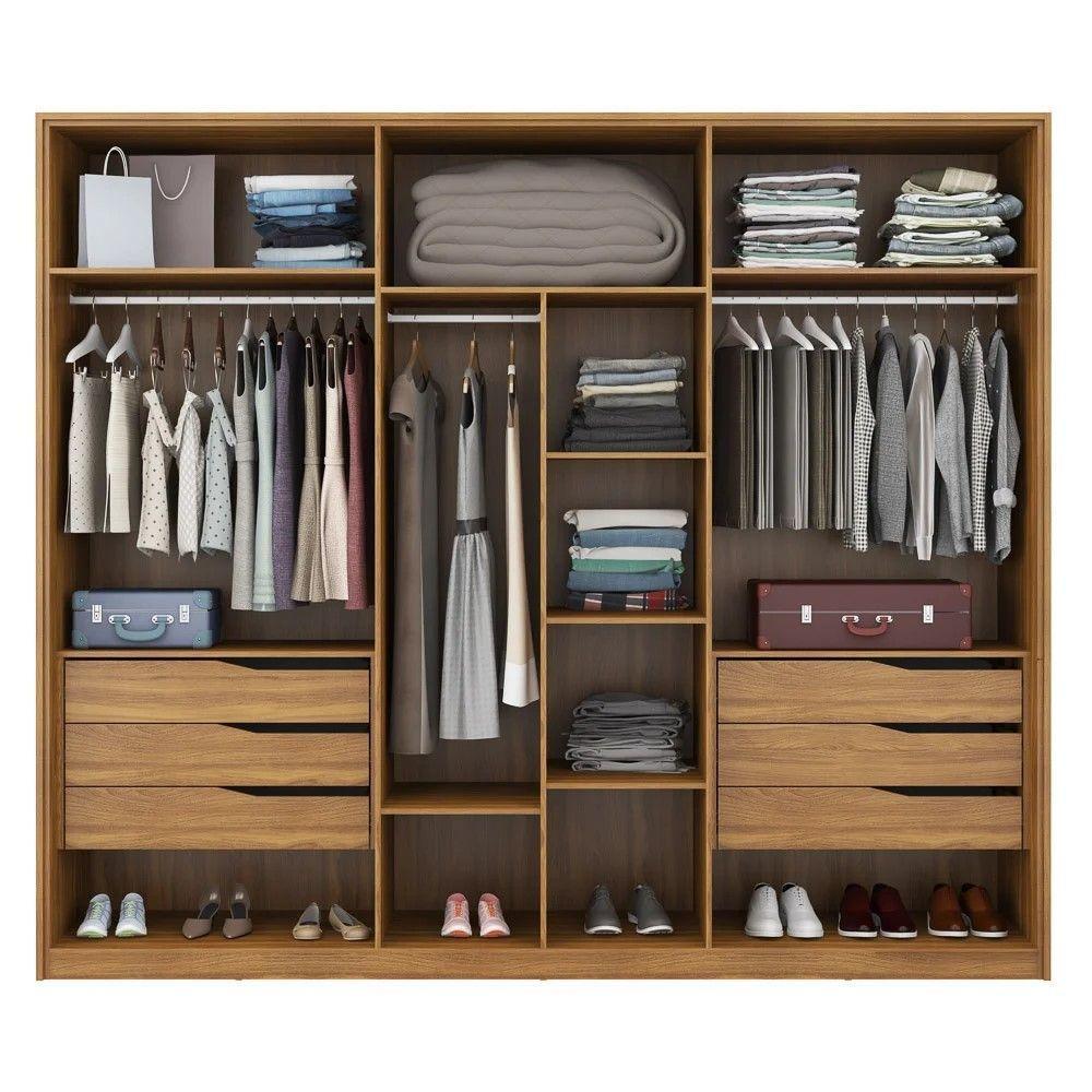 Guarda Roupa Casal 6 Portas E 6 Gavetas Atrice - Élpis Móveis Amendoa Touch - 3