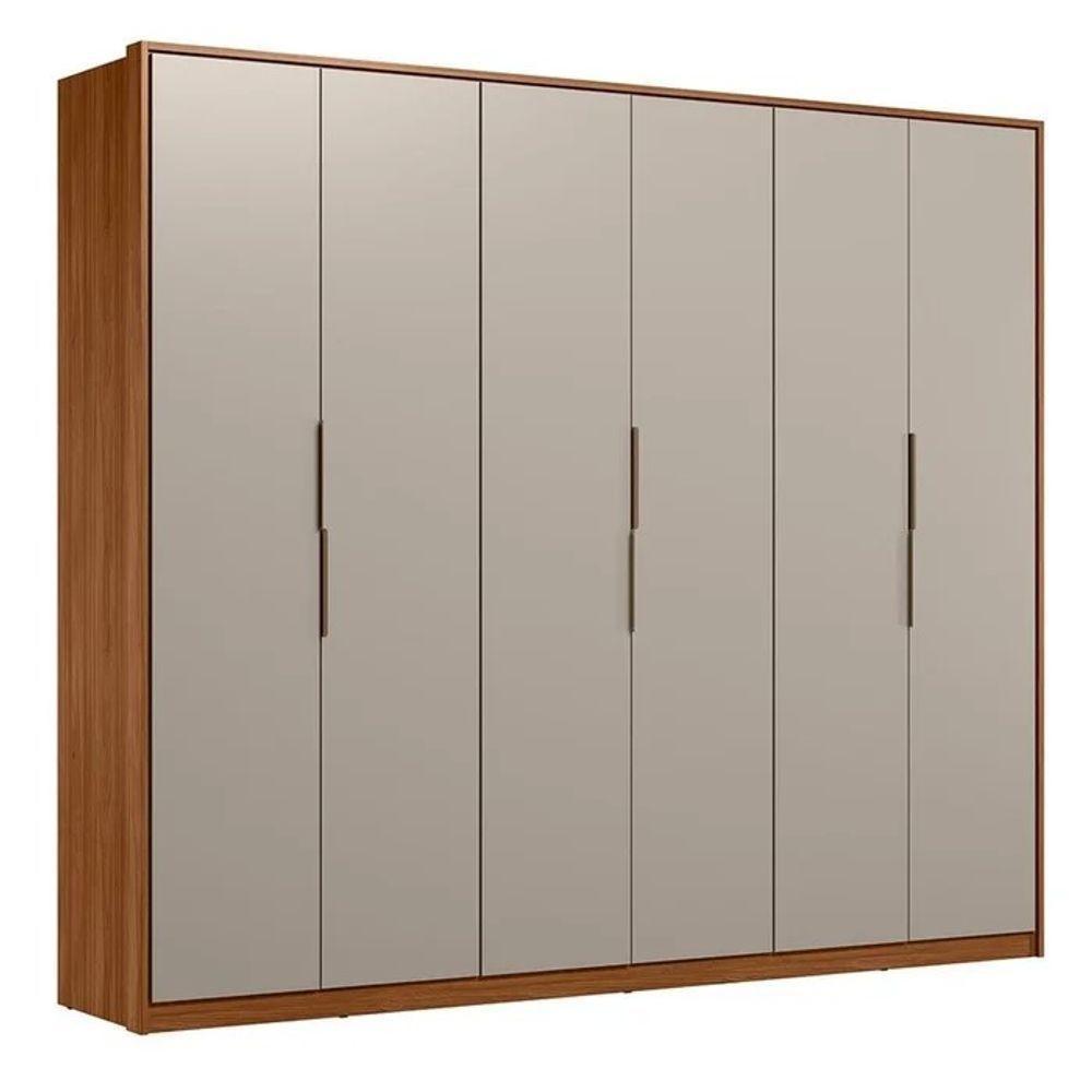 Guarda Roupa Casal 6 Portas E 6 Gavetas Atrice - Élpis Móveis Nogueira Touch-nude Prime Tx - 2