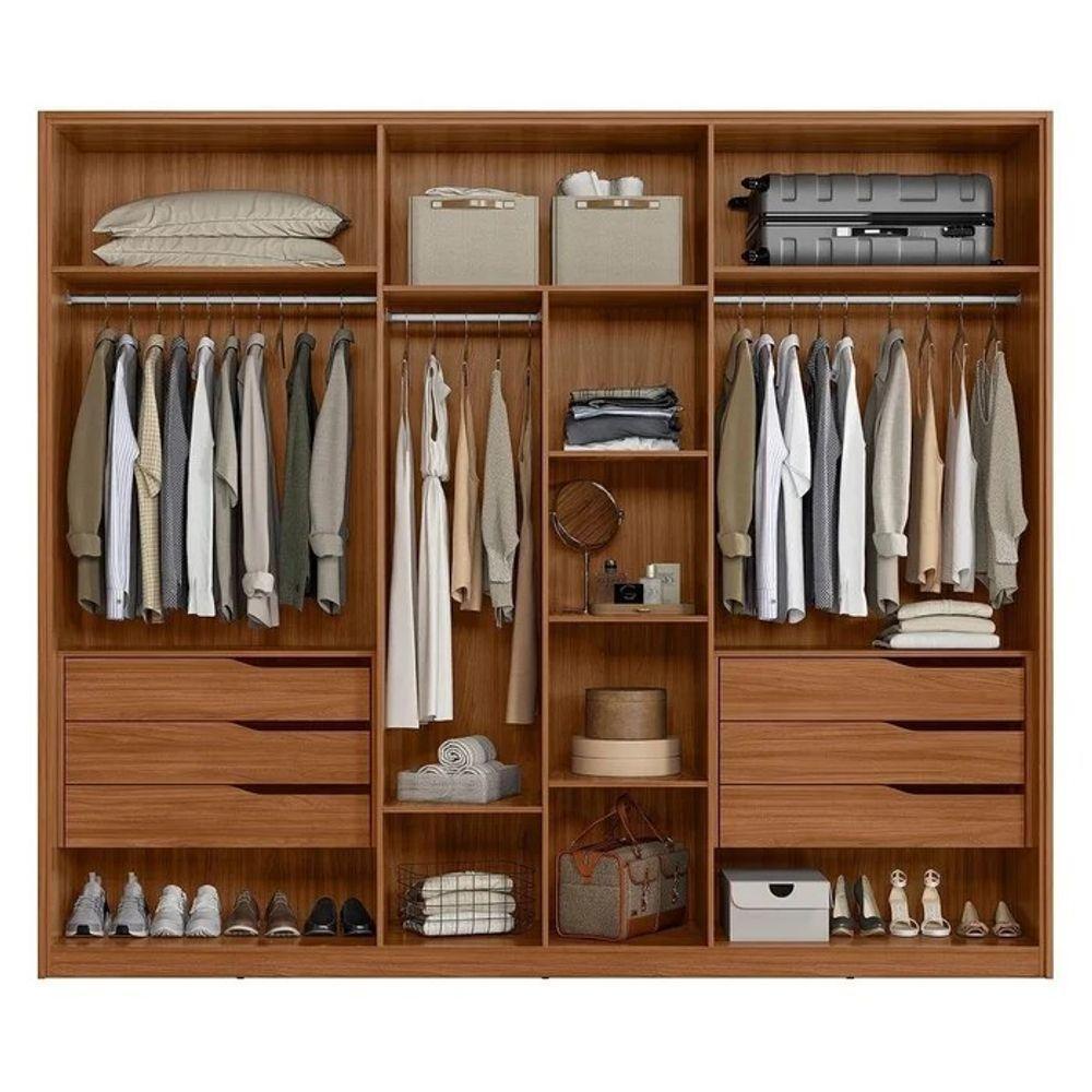 Guarda Roupa Casal 6 Portas E 6 Gavetas Atrice - Élpis Móveis Nogueira Touch-nude Prime Tx - 3