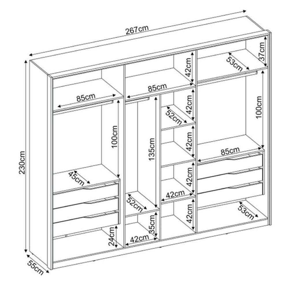 Guarda Roupa Casal 6 Portas E 6 Gavetas Atrice - Élpis Móveis Nogueira Touch-nude Prime Tx - 4