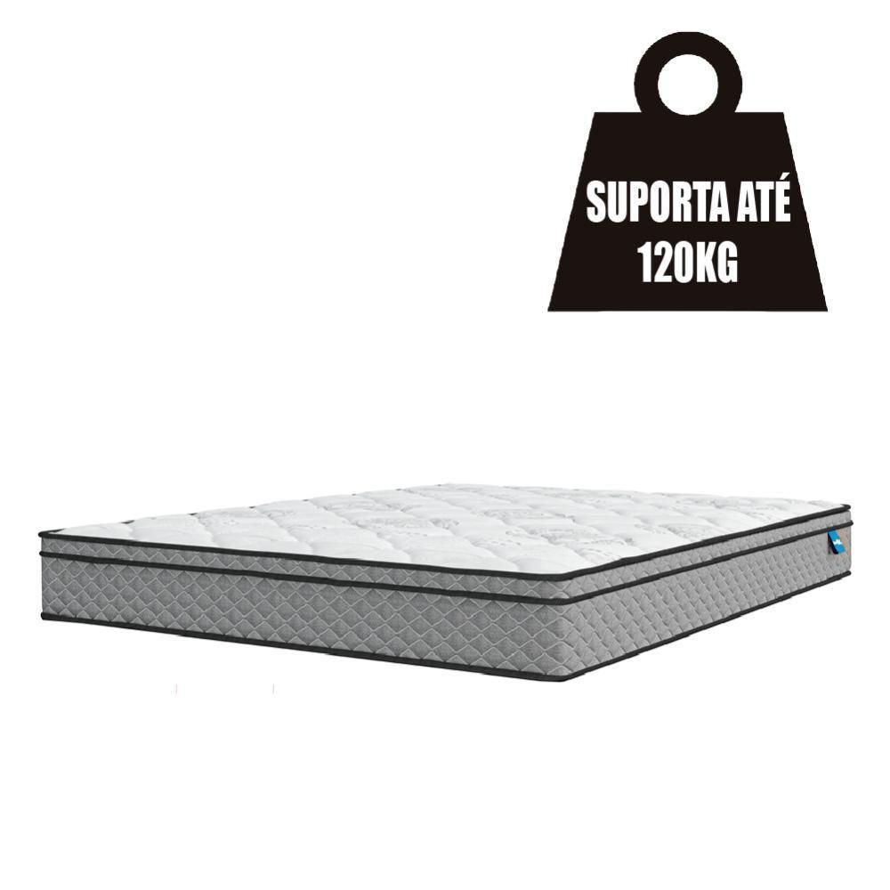 Cama Box Casal Colchão Molas Ensacadas Mirage 138X188X62Cm Cinza/Branco - 2