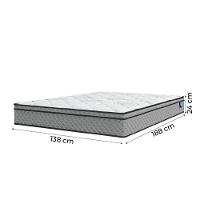 Cama Box Casal Colchão Molas Ensacadas Mirage 138X188X62Cm Cinza/Branco