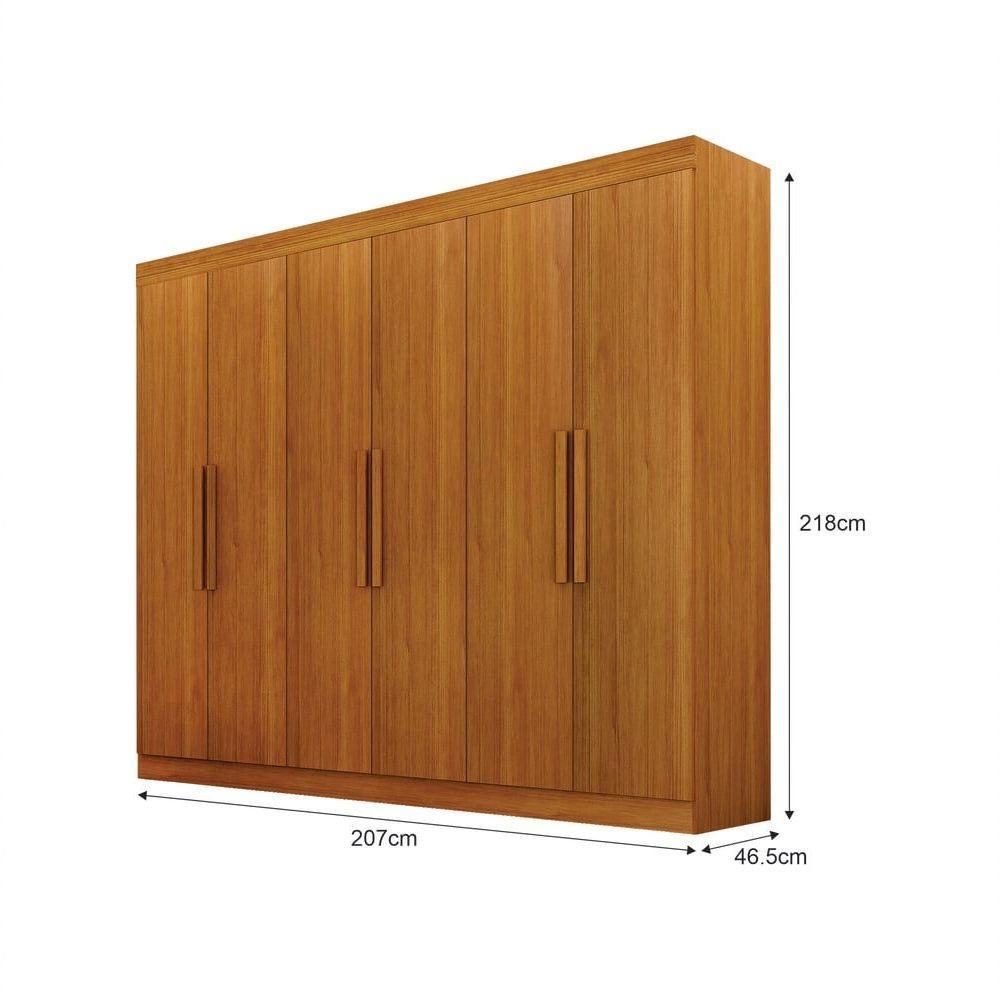 Guarda Roupa Casal 6 Portas 4 Gavetas Canadá S/ Espelho Com Pés - Leifer Móveis Cinamomo - 2