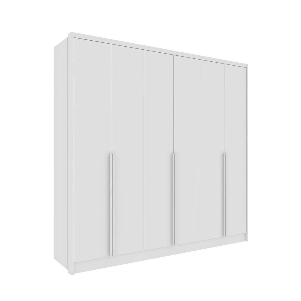 Guarda Roupa Casal 6 Portas 6 Gavetas 100% Mdf Fortuna S/ Espelho S/ Pés - Tcil Neve - 1
