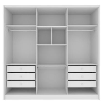 Guarda Roupa Casal Fortuna 6 Portas de Bater 6 Gavetas Neve 100% MDF