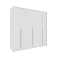 Guarda Roupa Casal 6 Portas 6 Gavetas 100% Mdf Fortuna S/ Espelho S/ Pés - Tcil Neve - 1